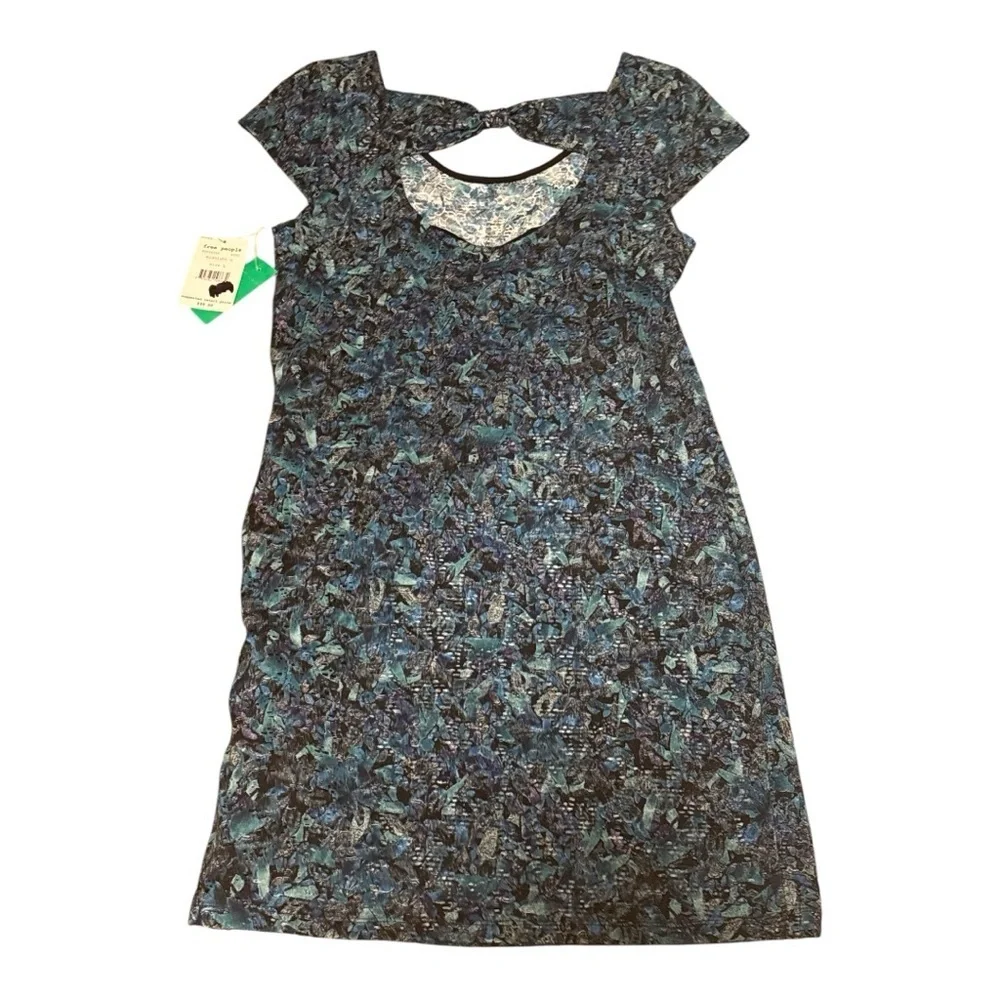 Free People Teal Blue Backless Dress NWT SIZE Large